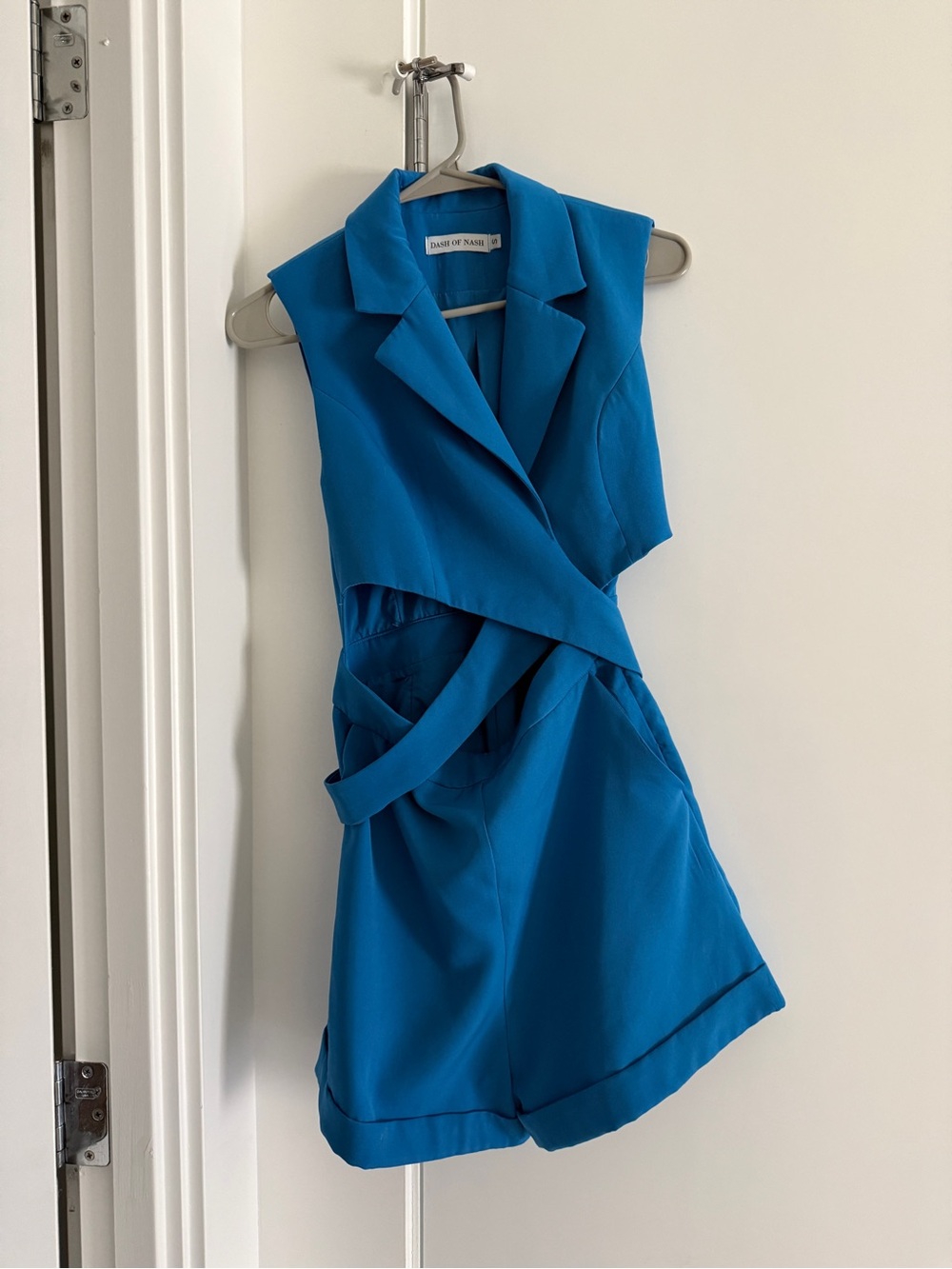 Bright Blue Sleeveless Wrap Romper